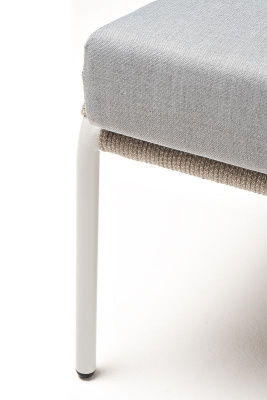 Кресло 4SIS Милан, каркас светло-серый муар, роуп серый меланж, ткань светло-серая