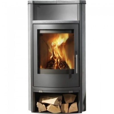 Печь-камин ABX Yago 7 Аква, с теплообменником (черная сталь)