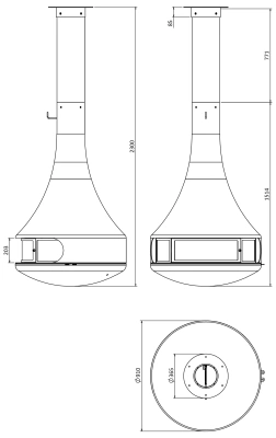 Камин Traforart Hypnos Central, без стекла Камин Traforart Hypnos Central, без стекла