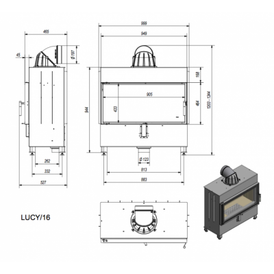 Каминная топка Kratki Lucy 16 Каминная топка Kratki Lucy 16