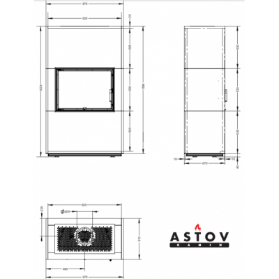 Печь-камин Astov APLIT M 700