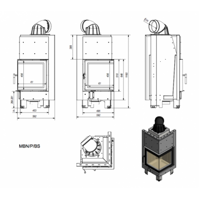 Каминная топка Kratki MBN P BS Каминная топка Kratki MBN P BS