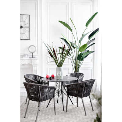 Обеденная группа 4SIS Конте-В с круглым столом Цвет: серый гранит