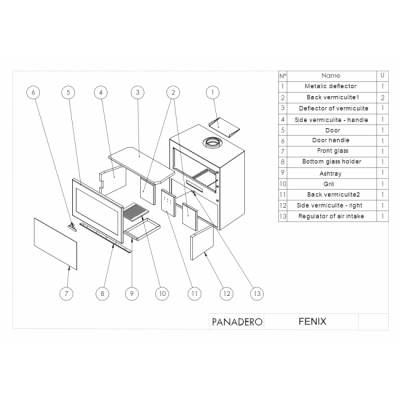 Печь-камин Panadero Fenix