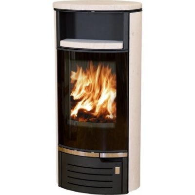 Печь-камин ABX Atlantik 5 (черная сталь, мокка крем с верхней плитой)