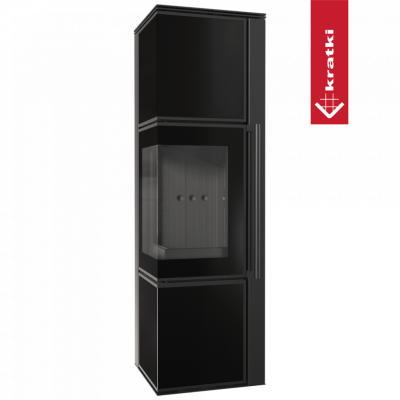 Печь Kratki PRO TORA/M 8 кВт, чёрное стекло Печь Kratki PRO TORA/M 8 кВт, чёрное стекло