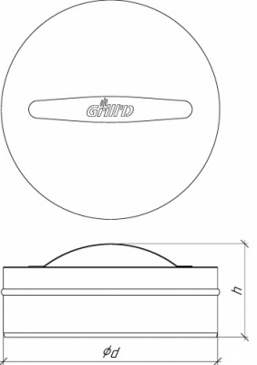 Заглушка с ручкой H Grill'D ОС 0,5 мм D250 черный (порошковая краска) Заглушка с ручкой H Grill'D ОС 0,5 мм D250 черный (порошковая краска)