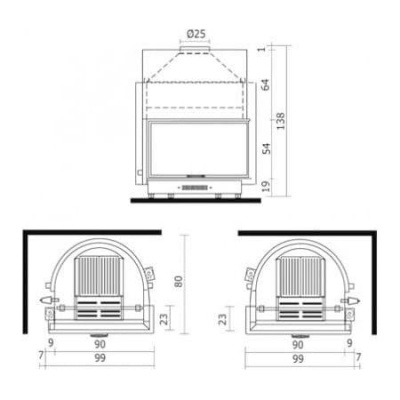 Каминная топка Edilkamin Acquatondo 22 plus Каминная топка Edilkamin Acquatondo 22 plus