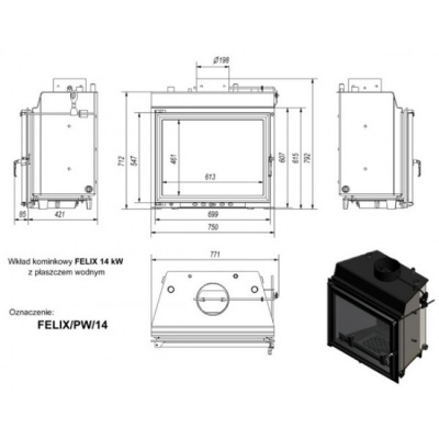 Каминная топка Kratki Felix PW 14 W Каминная топка Kratki Felix PW 14 W