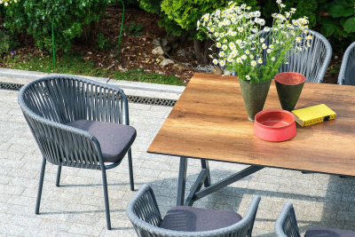 Стул 4SIS Бордо из роупа Цвет: темно-серый шагрень, серый Стул 4SIS Бордо из роупа Цвет: темно-серый шагрень, серый