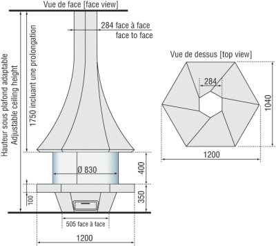 Центральный камин Bordelet Eolia 907 Центральный камин Bordelet Eolia 907