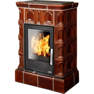 Печь-камин ABX BRITANIA KPI, с кафельным цоколем, с допуском воздуха (коричневый)