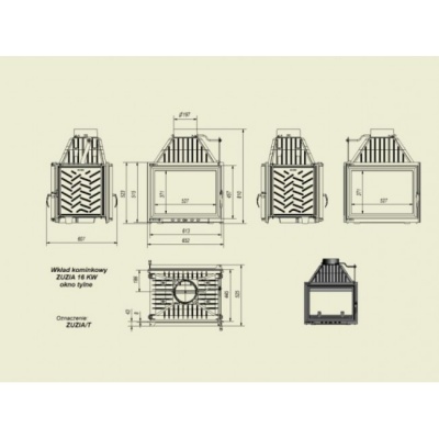 Каминная топка Kratki Zuzia T Каминная топка Kratki Zuzia T