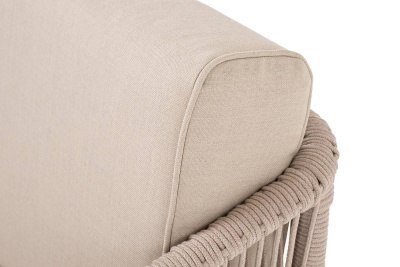 Левый модуль 4SIS Канны из роупа, основание дуб, роуп бежевый круглый, ткань бежевая 052