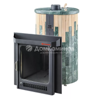 Дровяная печь Ферингер Малютка ПФ в облицовке Змеевик+"Окаменевшее дерево", до 18 м³ Дровяная печь Ферингер Малютка ПФ в облицовке Змеевик+"Окаменевшее дерево", до 18 м³