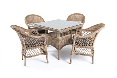 Обеденная группа 4SIS Сицилия Цвет: соломенный Обеденная группа 4SIS Сицилия Цвет: соломенный