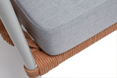 Диван 4SIS Диего 2-местный из роупа Цвет: светло-серый (RAL7035) шагрень, оранжевый меланж, светлый-серый