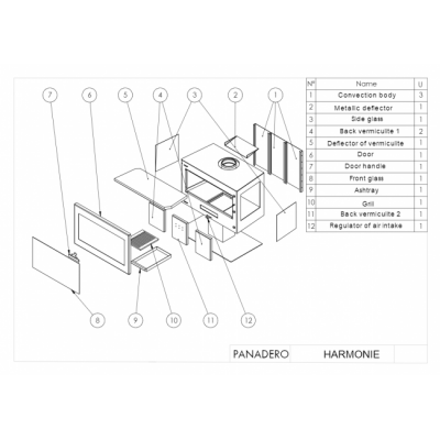 Печь-камин Panadero Harmonie Trivision