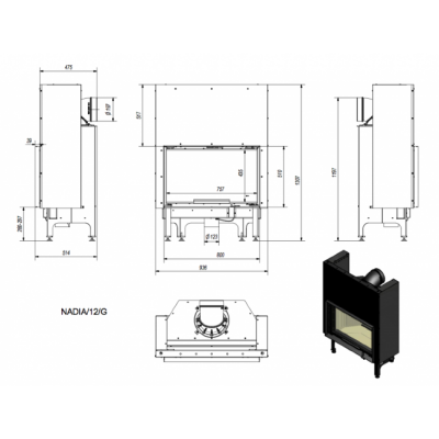 Каминная топка Kratki Nadia 12 G Каминная топка Kratki Nadia 12 G