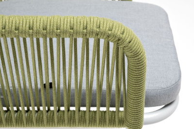 Стул из роупа 4SIS Лион каркас из стали светло-серый (RAL7035) муар, роуп салатовый меланж, ткань светло-серая