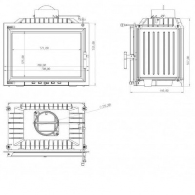 Каминная топка Echa Tech Font/700 14 кВт, 700/515