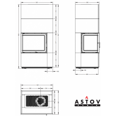 Печь-камин Astov APLIT П2С 700 L