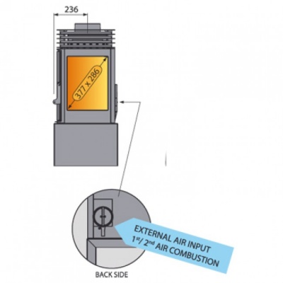 Отопительная печь Liseo Castiron LCI 9 GFR Stove, стекло справа