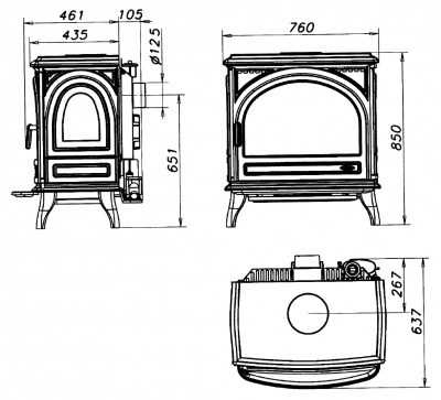Чугунная печь Godin Carvin Чугунная печь Godin Carvin