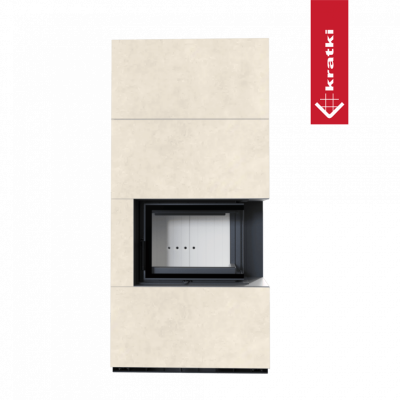 Каминокомплект FLOKI в облицовке FOKOS TALCO, угловое стекло справа Каминокомплект FLOKI в облицовке FOKOS TALCO, угловое стекло справа