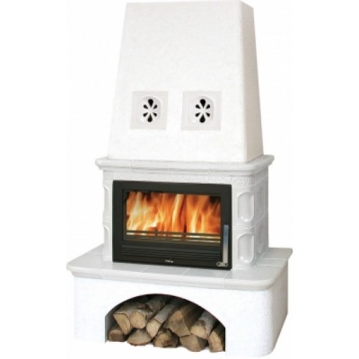 Печь-камин ABX LAPONIE, с теплообменником (перламутр)