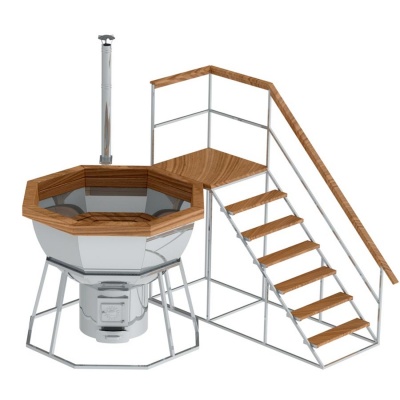 Банный чан 8 граней на подставке с печью AISI 430 Банный чан 8 граней на подставке с печью AISI 430