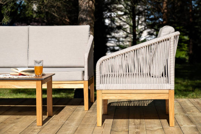 Лаунж-зона 4SIS Канны 4-местная из роупа со столиком Канны Цвет: дуб, бежевый Лаунж-зона 4SIS Канны 4-местная из роупа со столиком Канны Цвет: дуб, бежевый