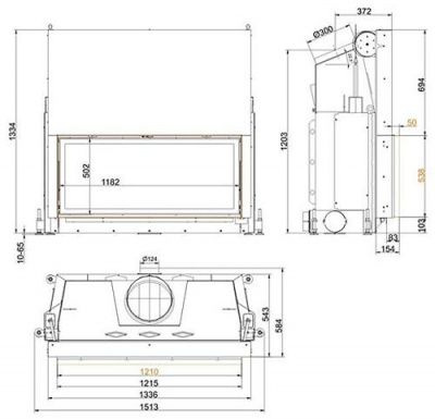 Каминная топка Brunner Architecture AK 53/121  Каминная топка Brunner Architecture AK 53/121
