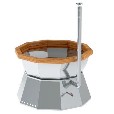 Банный чан 10 граней на подставке с ветрозащитой AISI 304