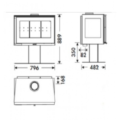 Печь-камин Panadero Mistral Trivision