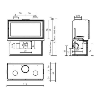Каминная топка Edilkamin Screen 100