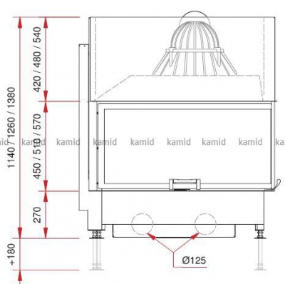 Каминная топка Schmid Ekko R 10057 h Каминная топка Schmid Ekko R 10057 h