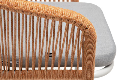 Стул из роупа 4SIS Марсель, Каркас алюминий светло-серый муар, роуп оранежвый меланж, ткань светло-серая