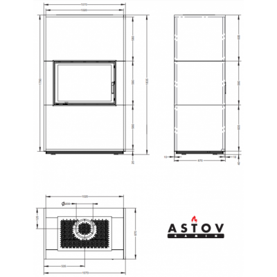Печь-камин Astov APLIT ПС 800