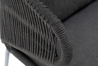 Диван 4SIS Милан 3-местный плетеный из роупа Цвет: темно-серый (RAL7024) муар, темно-серый
