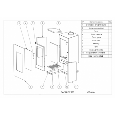 Печь-камин Panadero Osaka