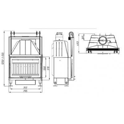 Каминная топка Экокамин АЛЬФА 800KВ с контргрузом