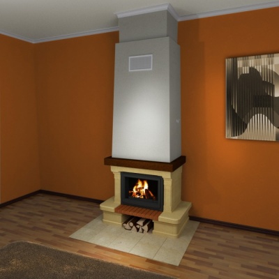 Каминная облицовка Supra-Russia CHARLESTON SR, с деревянной балкой