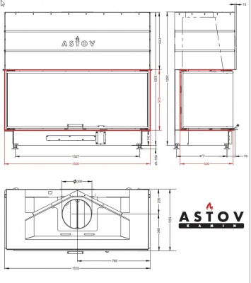 Каминная топка АСТОВ П3С 15057 Каминная топка АСТОВ П3С 15057