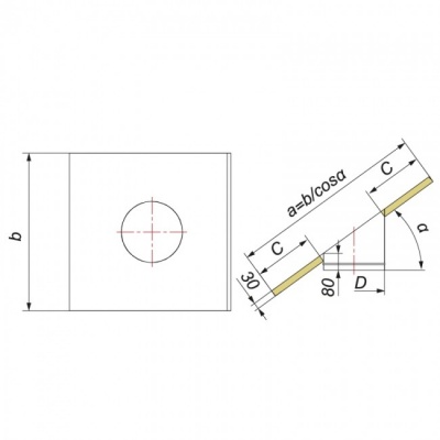 Фланец наклонный на трубу с изоляцией Вулкан V50R D300/400, нерж 304
