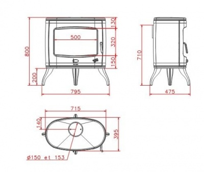 Чугунная печь Godin Elipta Чугунная печь Godin Elipta