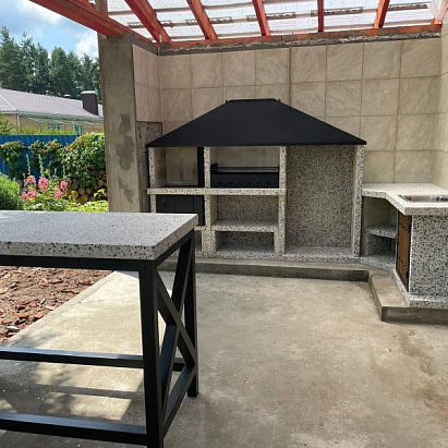 Угловой барбекю комплекс под тандыр. Кухонный остров