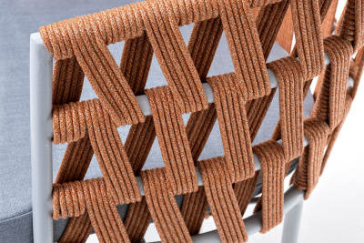 Стул 4SIS Диего из роупа Цвет: светло-серый шагрень, оранжевый меланж, светло-серый