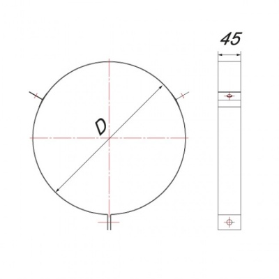 Хомут под растяжки Вулкан на трубу V50R D300/400, нерж 304
