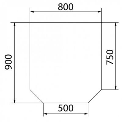 Предтопочный лист Вулкан VPL061-R9005, 900х800, черный
